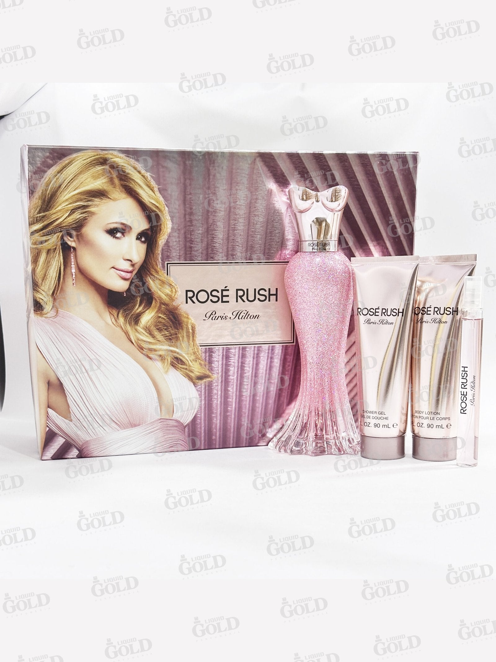 Set Paris Hilton Rose Rush x 4 Piezas - Mujer