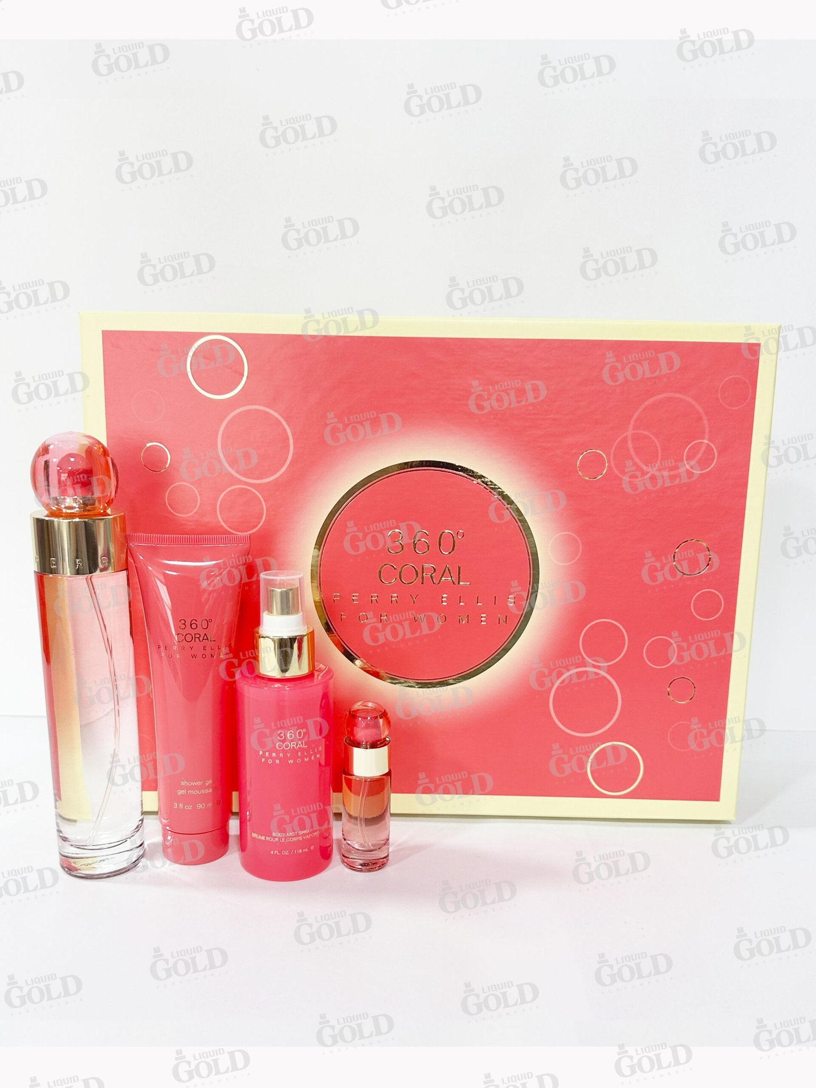 Set Perry Ellis For Women 360° Coral x 4 Piezas - Mujer
