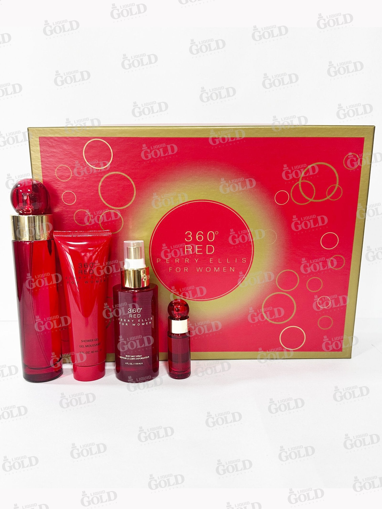 Set Perry Ellis For Women 360° Red x 4 Piezas - Mujer